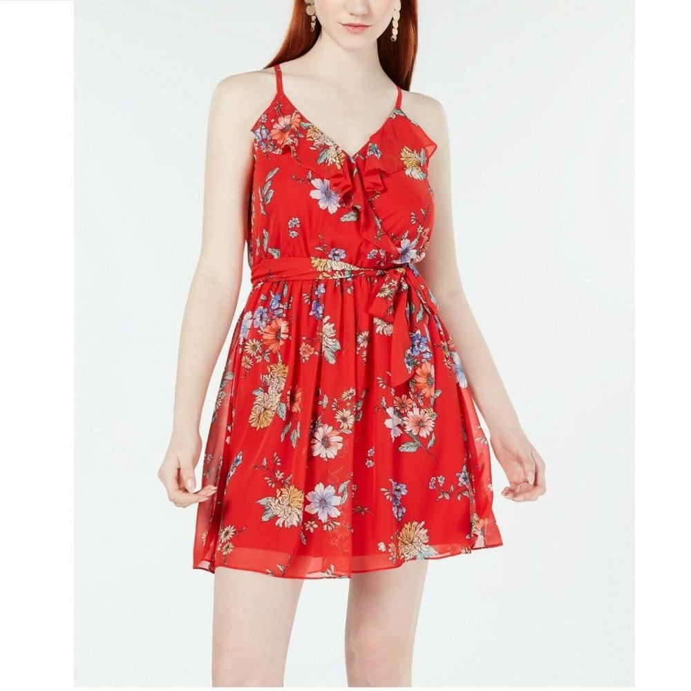 BCX XL Red Blue Fit Flare Dress NWT AN76-7